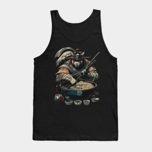 Samurai Cat Ramen Chef - Traditional Japanese Art Tank Top